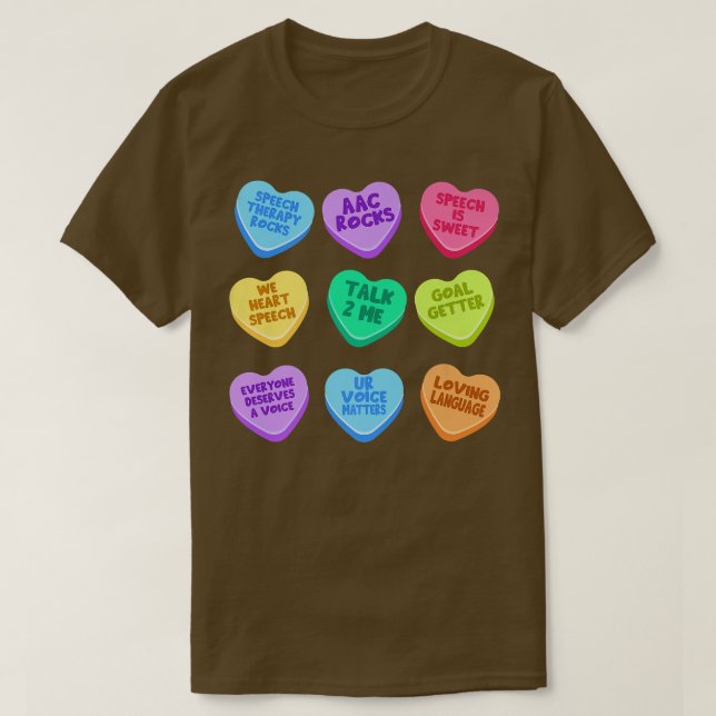SLP Valentines day Pastel Candy Heart SLPA SpeechL T Shirt (Design framsida)