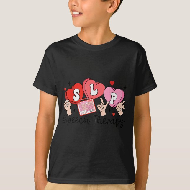 Slp Valentine's Day Speech Language Pathologist St T Shirt (Framsida)