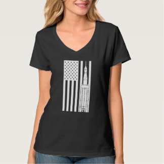 SLS Space Launch System Raket Amerikansk Flagga T Shirt