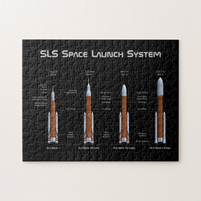 SLS Space Launch System Rockets Pussel (Horisontell)