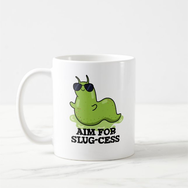 Slug-cess - Lustigt positivt Slug Pun Kaffemugg (Vänster)