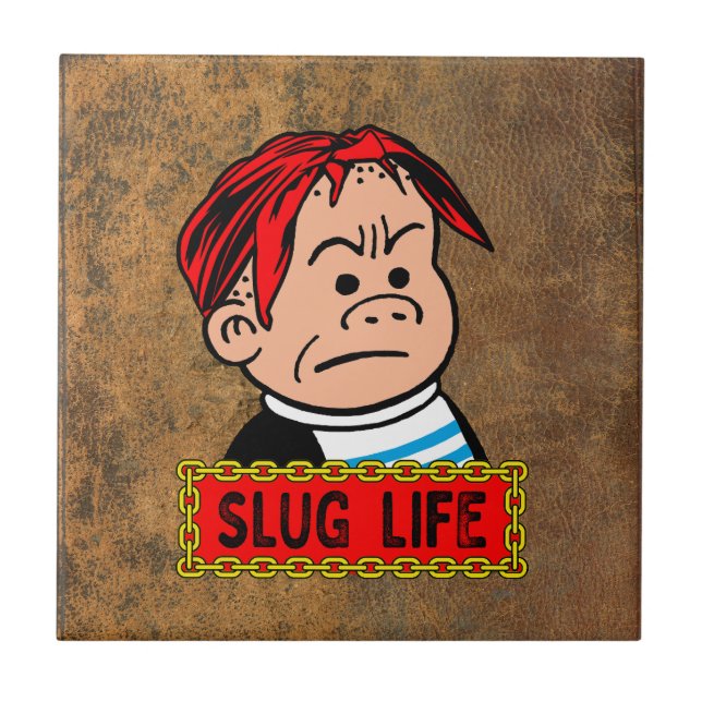 "Slug Life" Faux Leather Kakelplatta (Framsidan)