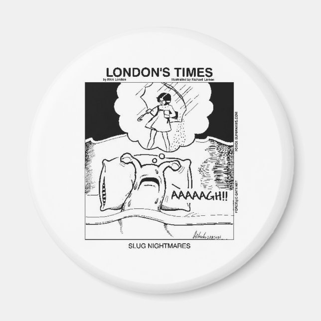 Slug Nightmares Funny Tecknad Gifts & Tees Magnet (Framsidan)