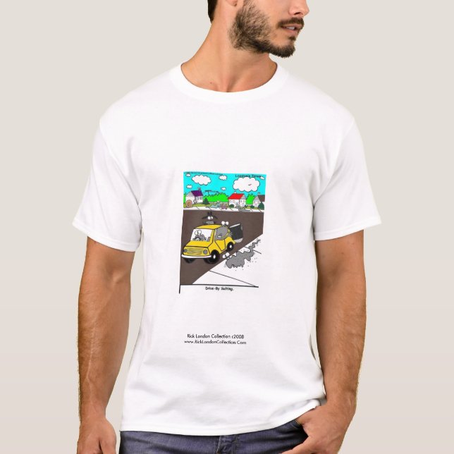Slug/Snail Tecknad Herrtröja "Drive By Salting" Tee (Framsida)