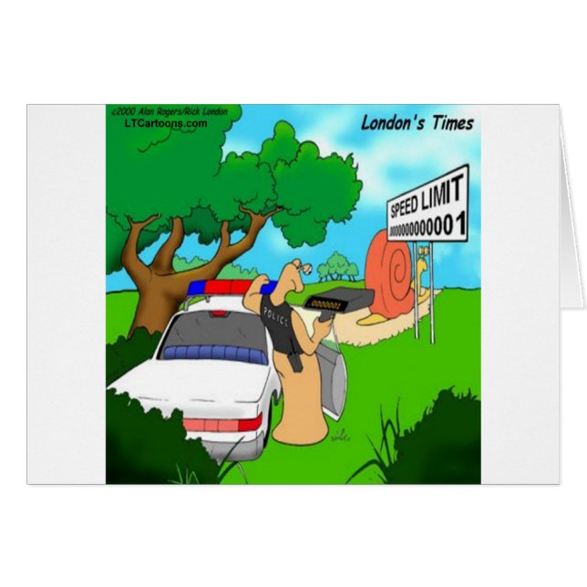 Slug Traffic Cop Funny Hälsningskort (Framsidan Horizontal)