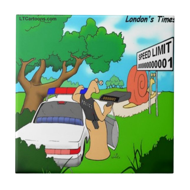 Slug Traffic Cop Funny Kakelplatta (Framsidan)