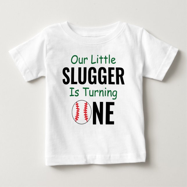 Slugger Baseball 1:a födelsedag T Shirt (Framsida)