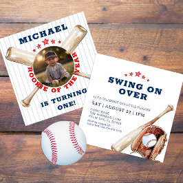 Slugger Baseball Photo Birthday-inbjudan Inbjudningar