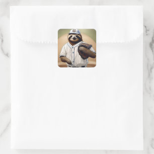 "Slugger Sloth: Slow and Steady at the Plate" Fyrkantigt Klistermärke