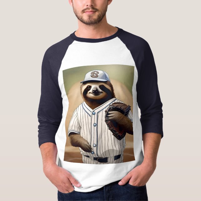 "Slugger Sloth: Slow and Steady at the Plate" T Shirt (Framsida)