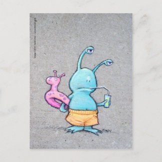 Sluggo på stranden vykort