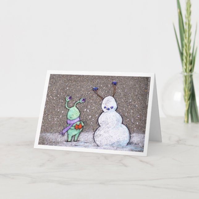 sluggos snögubbe helgkort (Framsida)