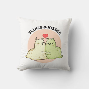 Slugs och Kisses Funny Slug Pun Kudde