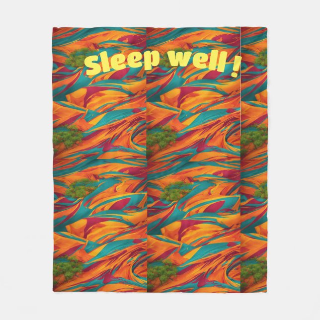 "Slumber Brushstrokes: Fleece Blanket (Framsidan)