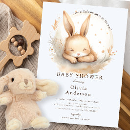 Slumber Bunny Boys Baby Shower Inbjudningar
