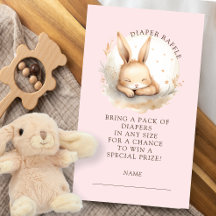 Slumber Bunny Diaper Raffle-höljeskort