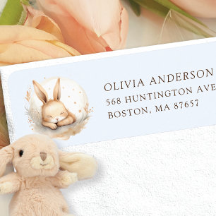Slumber Bunny Girls Baby Shower Adress Returadress Etikett