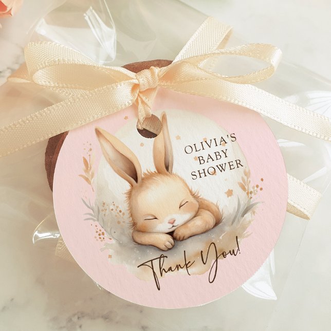 Slumber Bunny Girls Baby Shower Favor Gåvor Etiketter (Skapare uppladdad)