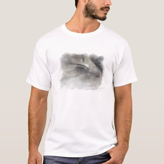 "Slumber", Mocha katten T Shirt (Framsida)