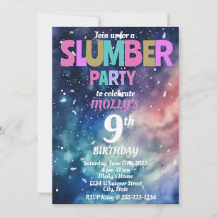 Slumber Party Barns födelsedag Anpassningsbar Inbjudningar
