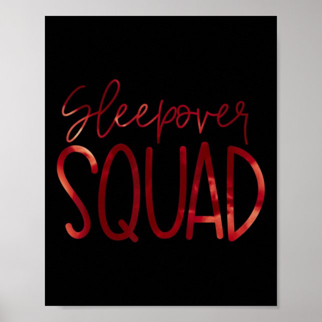 Slumber Party Crew Sleepover Squad Pajama Hallowee Poster (Framsidan)