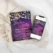Slumber Party Galaxy String Ljus Lila Birthday