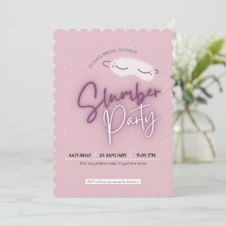 Slumber party möhippa inbjudningar