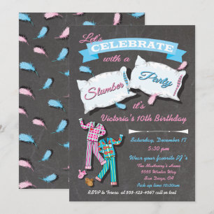 Slumber Party Pillow File Sömn över party inbjudan