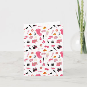 Slumber Party Rosa Girl Girl Kids Mönster Kort