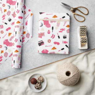 Slumber Party Rosa Girl Girl Kids Mönster Presentpapper