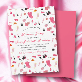 Slumber Party Sleepover Barns födelsedag Party Inbjudningar