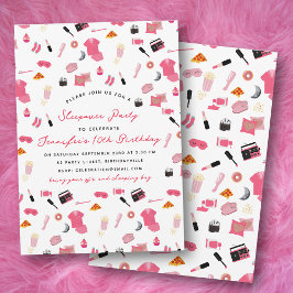 Slumber Party Sleepover Barns födelsedag Party Inbjudningar