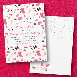 Slumber Party Sleepover Barns födelsedag Party Inbjudningar