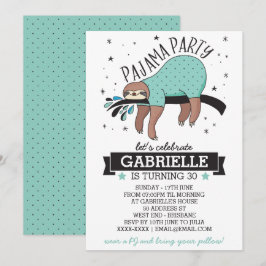 Slumber Party Sloth-inbjudan Inbjudningar