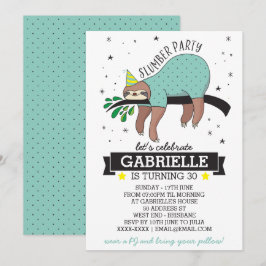 Slumber Party Sloth-inbjudan Inbjudningar