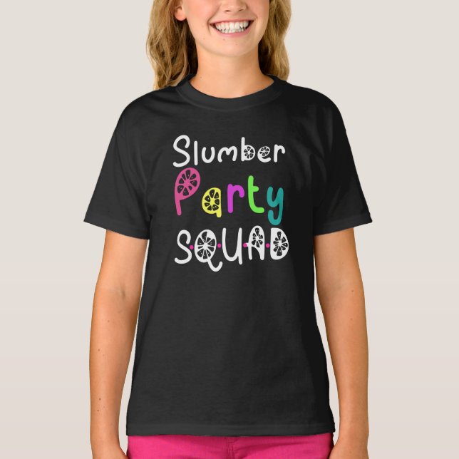 Slumber Party Squad Group Cute Sleepover Party T Shirt (Framsida)