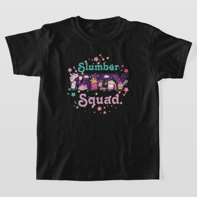 Slumber Party Squad Pajama Födelsedagsfest Shirts T Shirt (Laydown)