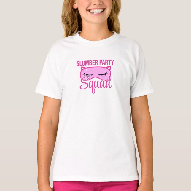 Slumber Party Squad Pajama Party T Shirt (Framsida)