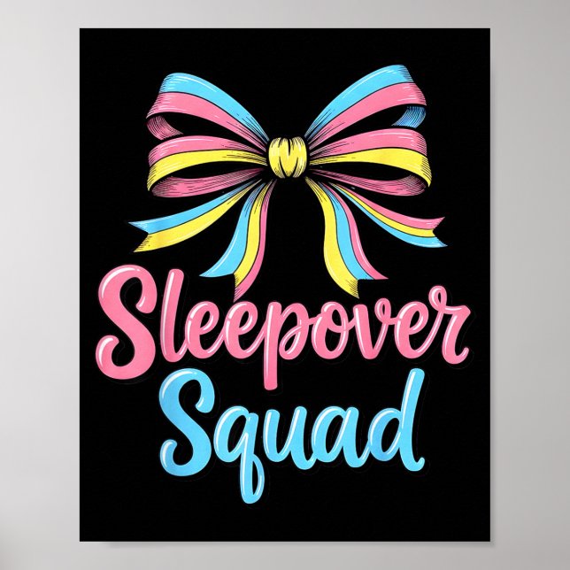 Slumber Party Squad Sleever Coquette Birthday Paja Poster (Framsidan)