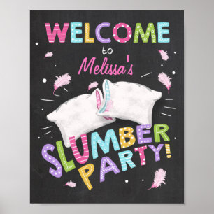 Slumber Party Välkomstskylt Pajamas Sleepover Poster