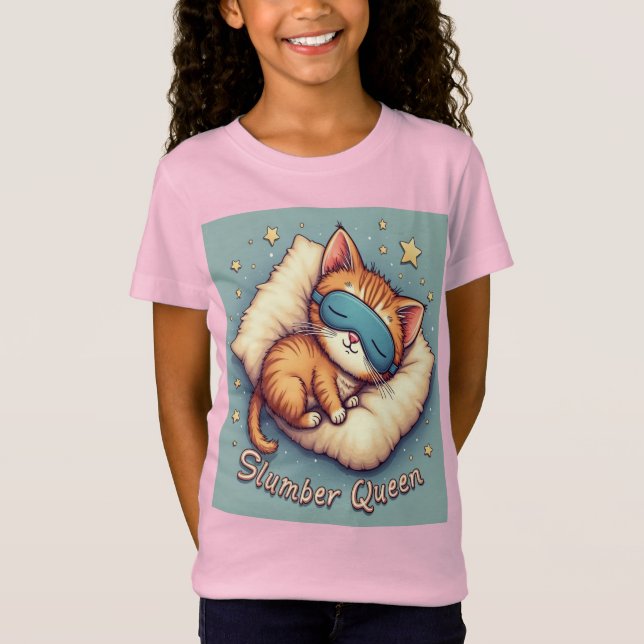 Slumber Queen T-Shirt for Girls - Söt och Mysigt (Framsida)