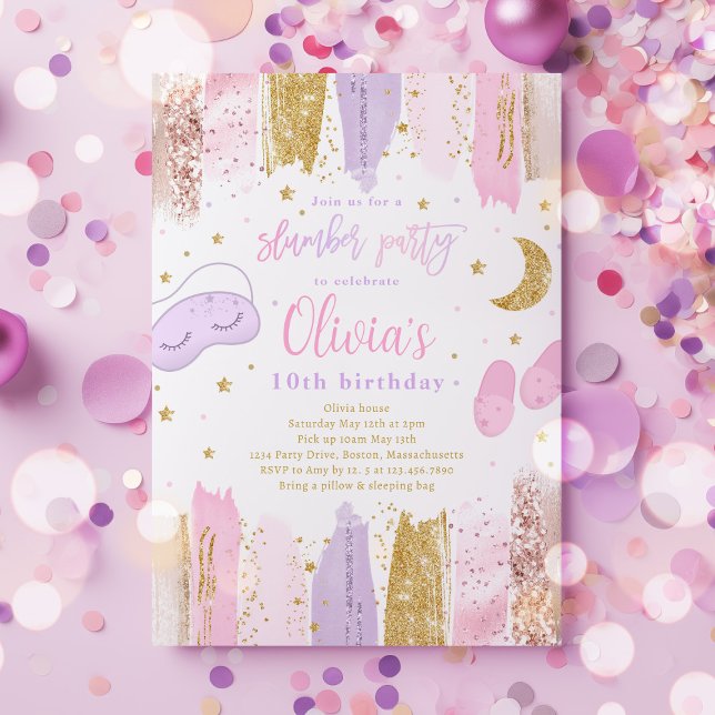 Slumber Sleepover Födelsedagsfest Tonåring Tween P Inbjudningar (Skapare uppladdad)