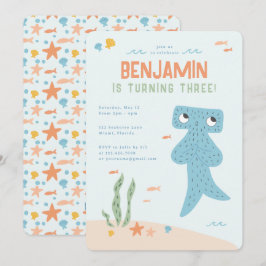 Slumberkins Hammarhuvud Födelsedagsfest Inbjudningar