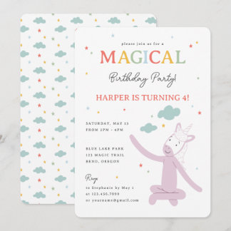 Slumberkins Magical Rainbow Unicorn Birthday Inbjudningar