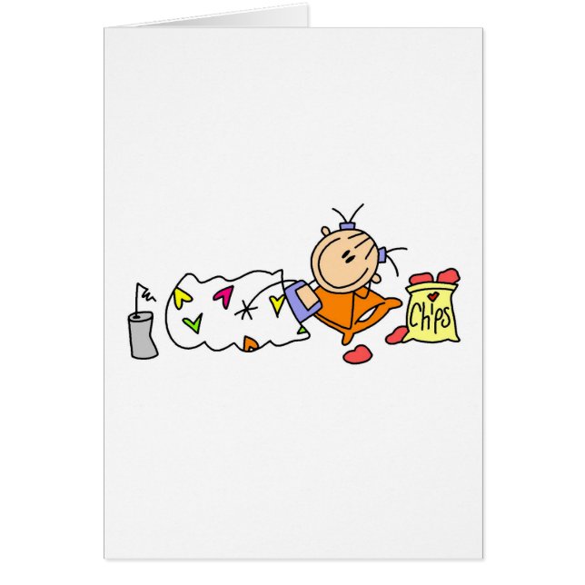 Slummerpartyglädje Hälsningskort (Framsidan)