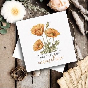 Slumpblommor som hanteras av hantverkare fyrkantigt visitkort