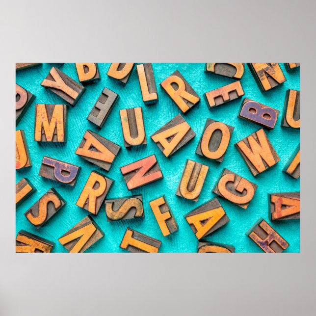 Slumpmässig brev-bakgrund - vintage bokstav poster (Framsidan)