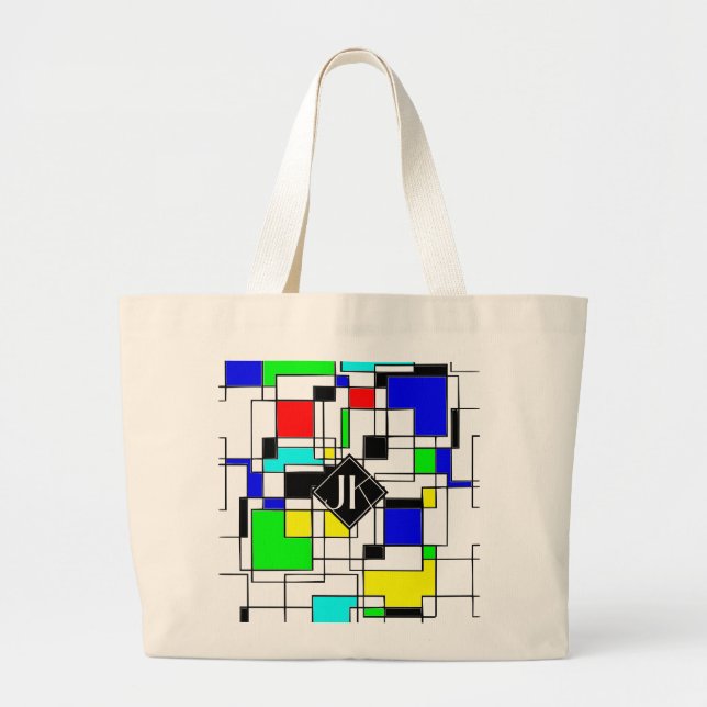 Slumpmässig fyrkantshem till Mondrian Jumbo Tygkasse (Framsidan)