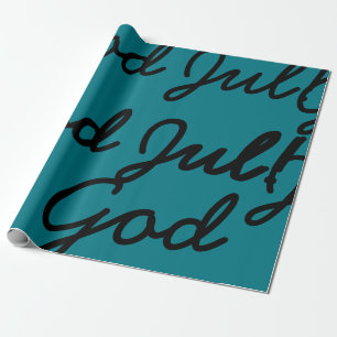 Slumpmässig kursiv gud Jul Svenskt julomslag Presentpapper