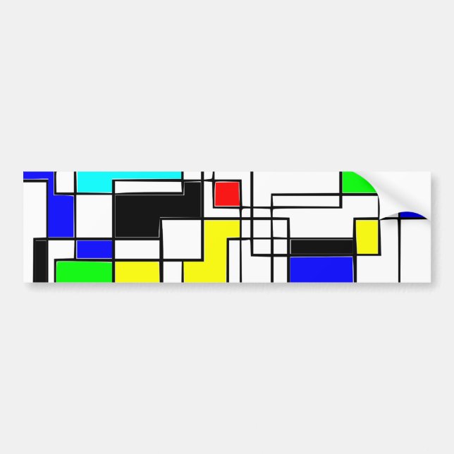 Slumpmässig kvadratbostad till Mondrian Bildekal (Framsidan)